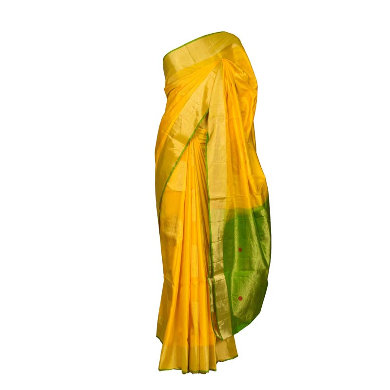 Kanchipuram Soft Silk Soft Silk Yellow - Kalyan Sarees